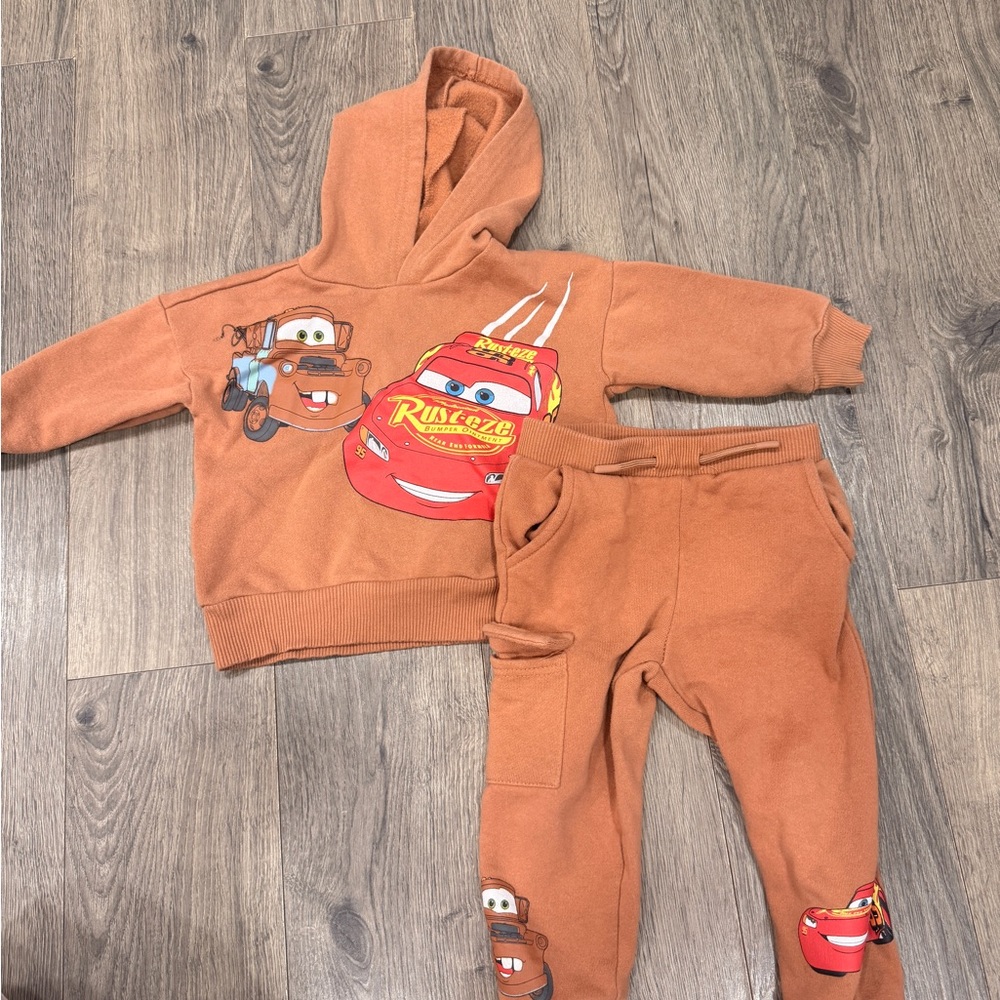 Disney Rust Orange Cars Hoodie & Pants Matching Set